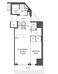 JR山手線 駒込駅 徒歩8分の賃貸マンション 2階1LDKの間取り