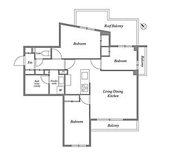 西武池袋線 桜台駅 徒歩9分の賃貸マンション 4階3LDKの間取り