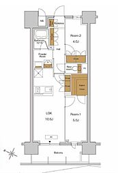 JR京浜東北・根岸線 東十条駅 徒歩5分の賃貸マンション 6階2LDKの間取り