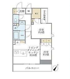ジオエント駒込 2LDKの間取図画像
