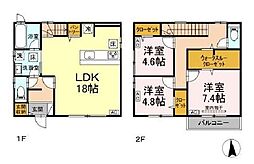 西武新宿線 都立家政駅 徒歩11分の賃貸一戸建て 1階3LDKの間取り