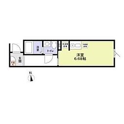 JR高崎線 尾久駅 徒歩11分の賃貸マンション 4階ワンルームの間取り