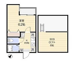 都営三田線 千石駅 徒歩5分の賃貸アパート 3階1Kの間取り