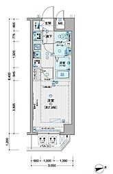 JR山手線 田端駅 徒歩9分の賃貸マンション 6階1Kの間取り