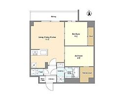 グランカーサ尾久 2LDKの間取図画像