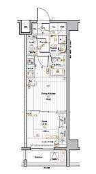 東武東上線 下板橋駅 徒歩6分の賃貸マンション 5階1DKの間取り