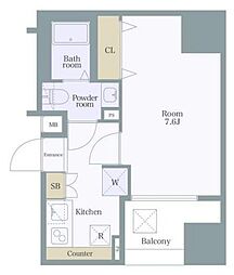 JR山手線 西日暮里駅 徒歩12分の賃貸マンション 6階1Kの間取り