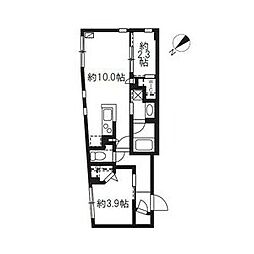JR山手線 駒込駅 徒歩2分の賃貸マンション 4階2LDKの間取り