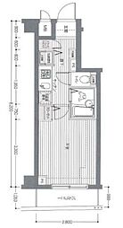 都営三田線 板橋本町駅 徒歩8分の賃貸マンション 3階1Kの間取り