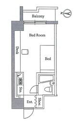 JR山手線 田端駅 徒歩9分の賃貸マンション 3階ワンルームの間取り