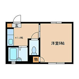 東武東上線 下板橋駅 徒歩5分の賃貸アパート 2階1Kの間取り