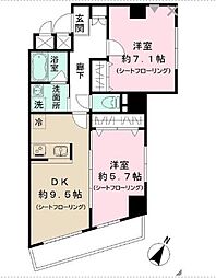 ブールバード白山 2DKの間取図画像