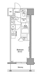 ザ・パークハビオ巣鴨 1Kの間取図画像