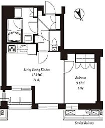 フレンシア田端道灌山 1LDKの間取図画像