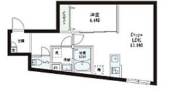 レピュア小石川レジデンスII 1LDKの間取図画像