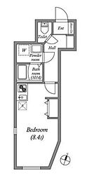 ルオーレ田端 ワンルームの間取図画像