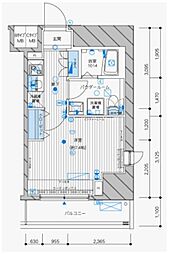 メインステージ田端 1Kの間取図画像
