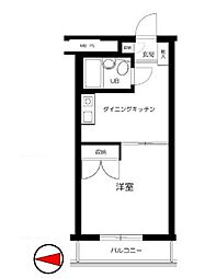 パレ・ドール田端 1DKの間取図画像
