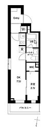 プレセダン千駄木 1DKの間取図画像
