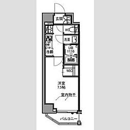 S-RESIDENCE王子east 1Kの間取図画像