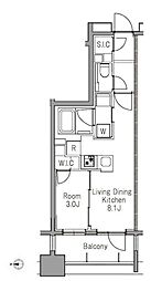 プレシス西日暮里 1LDKの間取図画像