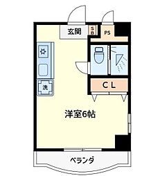 ヒルクレスト駒込 ワンルームの間取図画像