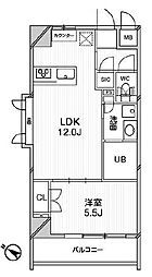 ELSTANZA文京千駄木 1LDKの間取図画像