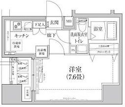 アイルプレミアム千駄木 1Kの間取図画像