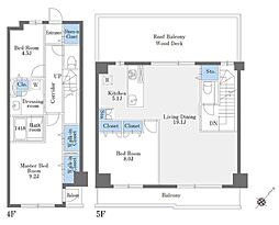 ラドゥセール巣鴨West 3LDKの間取図画像