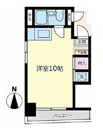 国土池袋ビル ワンルームの間取図画像