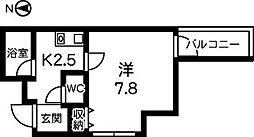 磨屋町ビル 4階1Kの間取り