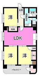 ビバライフ鷹の巣 3LDKの間取図画像