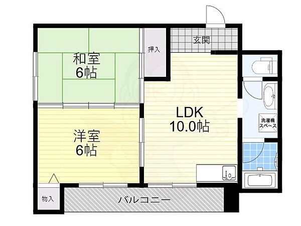 大阪府豊中市東豊中町２丁目(賃貸マンション2LDK・6階・43.00㎡)の写真 その2