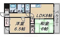 ハイツK1 2LDKの間取図画像
