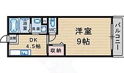 メゾンブライト服部 1Kの間取図画像