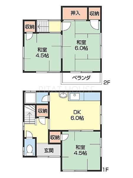 市小路Ｈ戸建て ｜和歌山県和歌山市市小路(賃貸一戸建3DK・1階・49.95㎡)の写真 その2