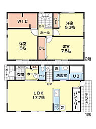 Cube 7　EF棟 1階3LDKの間取り