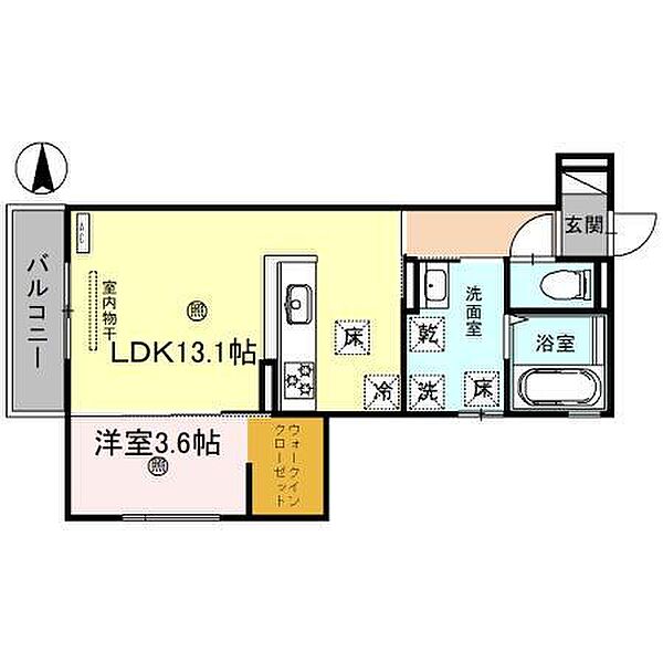 D-ROOM W・H 101｜和歌山県和歌山市今福５丁目(賃貸アパート1LDK・1階・44.53㎡)の写真 その2
