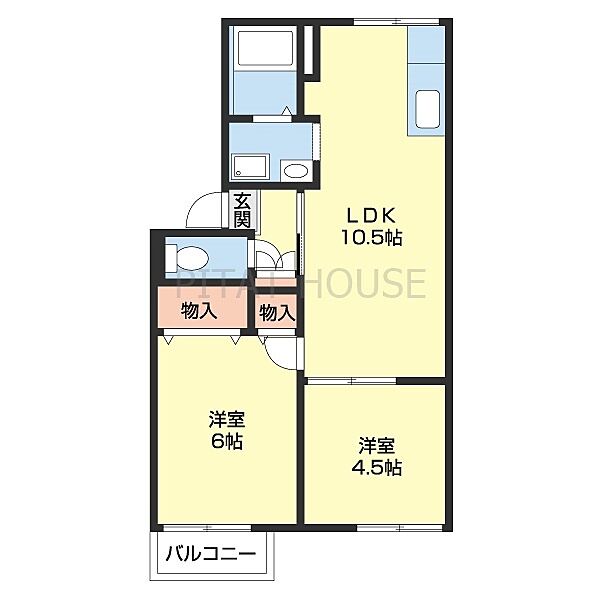 プレジール岡本 203｜和歌山県和歌山市東高松２丁目(賃貸アパート2LDK・2階・41.64㎡)の写真 その2