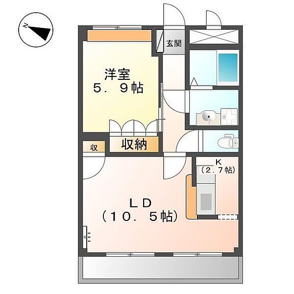 コンフォース21 307｜和歌山県和歌山市田尻(賃貸マンション1LDK・3階・45.60㎡)の写真 その2