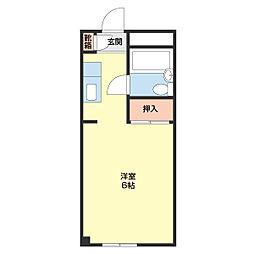孝子ハイツ 1Kの間取図画像