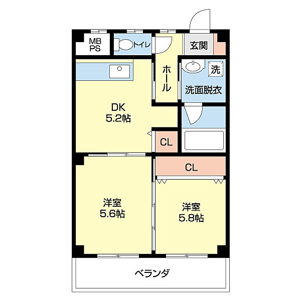 柳丁マンション 201｜和歌山県和歌山市柳丁(賃貸マンション2DK・2階・42.00㎡)の写真 その2