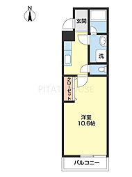 ティエラハウス西小二里 1Kの間取図画像