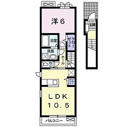 ブリランテ 2階1LDKの間取り
