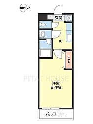 ティエラハウス西小二里 1Kの間取図画像