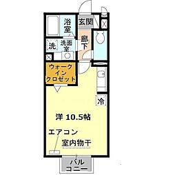 HOLLi 2階ワンルームの間取り