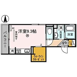 D-ROOM北田辺丁 3階ワンルームの間取り
