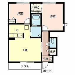 MAST COURT秋葉 1階2LDKの間取り