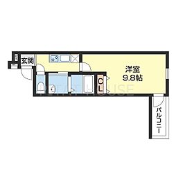 フジパレス新通II番館 1階1Kの間取り