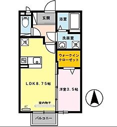グランディール 1LDKの間取図画像